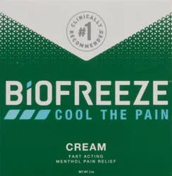 Biofreeze Menthol Pain Relief Cream 3 oz Box
