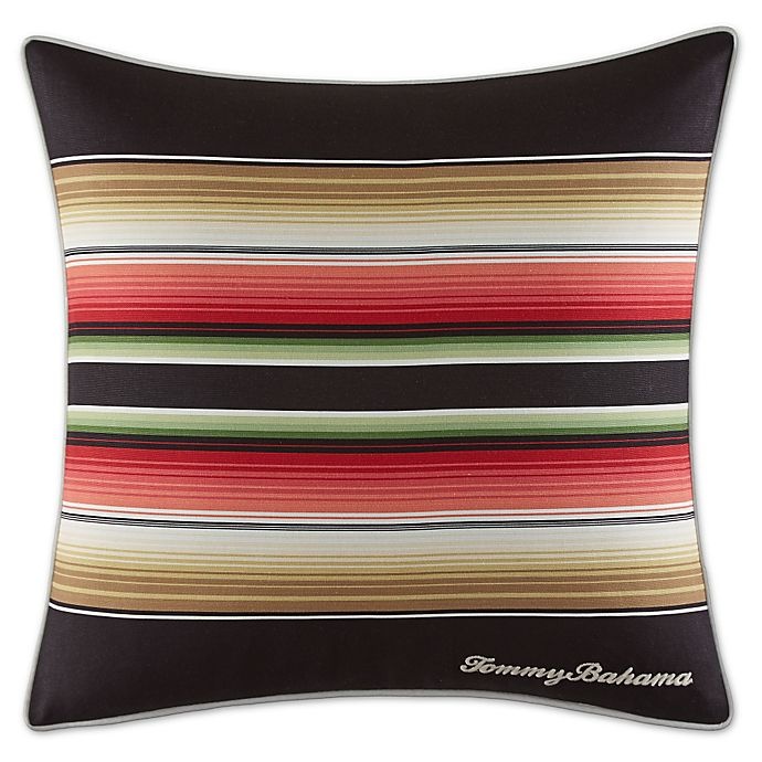 slide 1 of 1, Tommy Bahama Jungle Drive Striped Throw Pillow - Black/Red, 1 ct