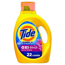 Tide Simply Sunny Breeze Scent Oxi Boost + Febreze Odor Defense Liquid Laundry Detergent