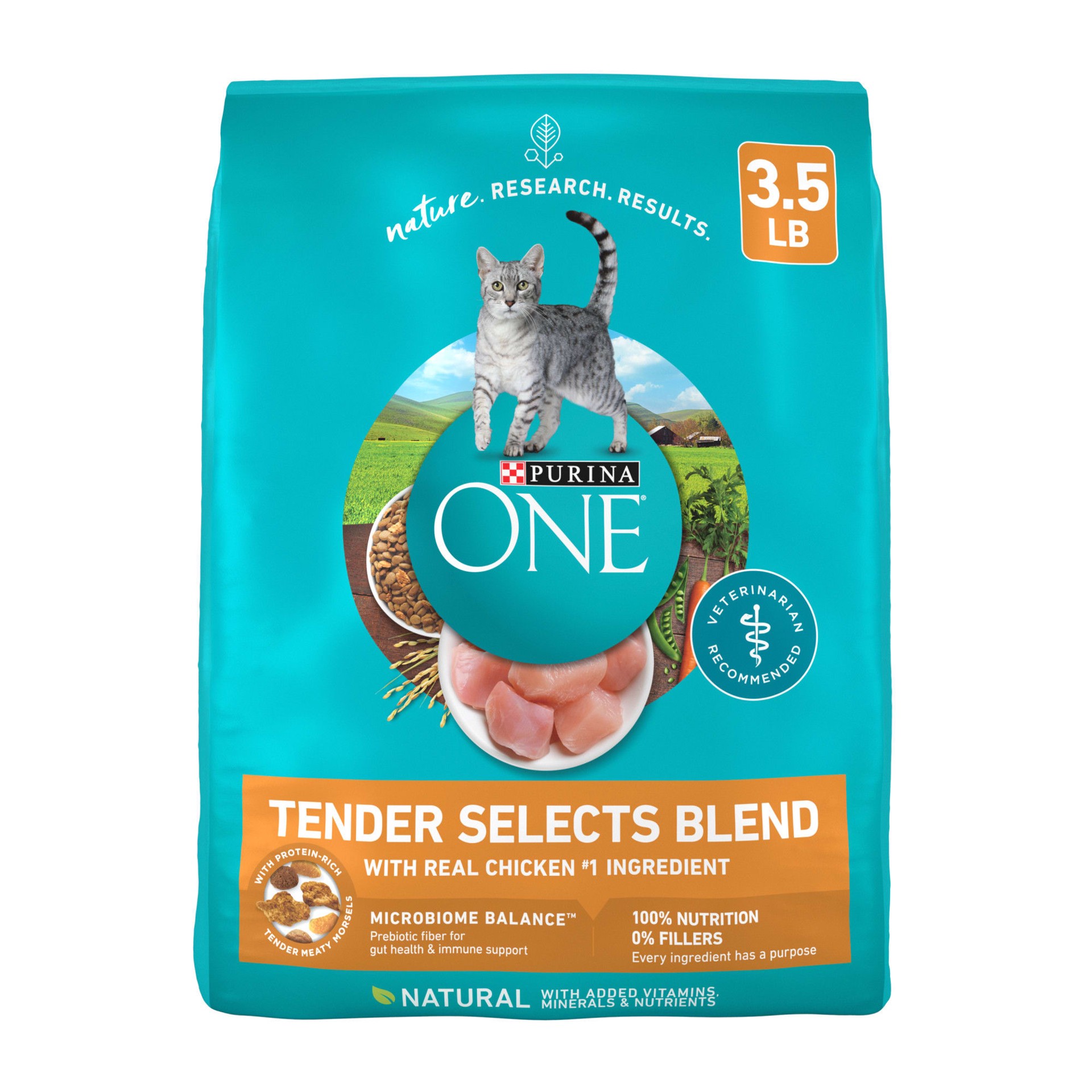 slide 1 of 9, ONE Purina ONE Natural Dry Cat Food, Tender Selects Blend With Real Chicken, 3.5 lb