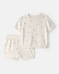 Carters Baby 2-Piece Sailboat Sweater Top & Short Set - Ivory Ivory 6M