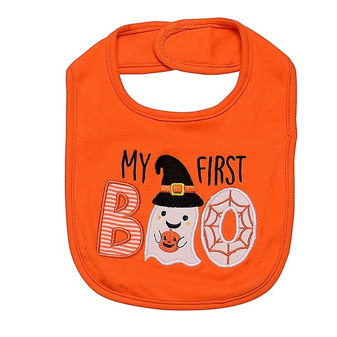 slide 1 of 1, Baby Starters My First Boo'' Bib - Orange'', 1 ct