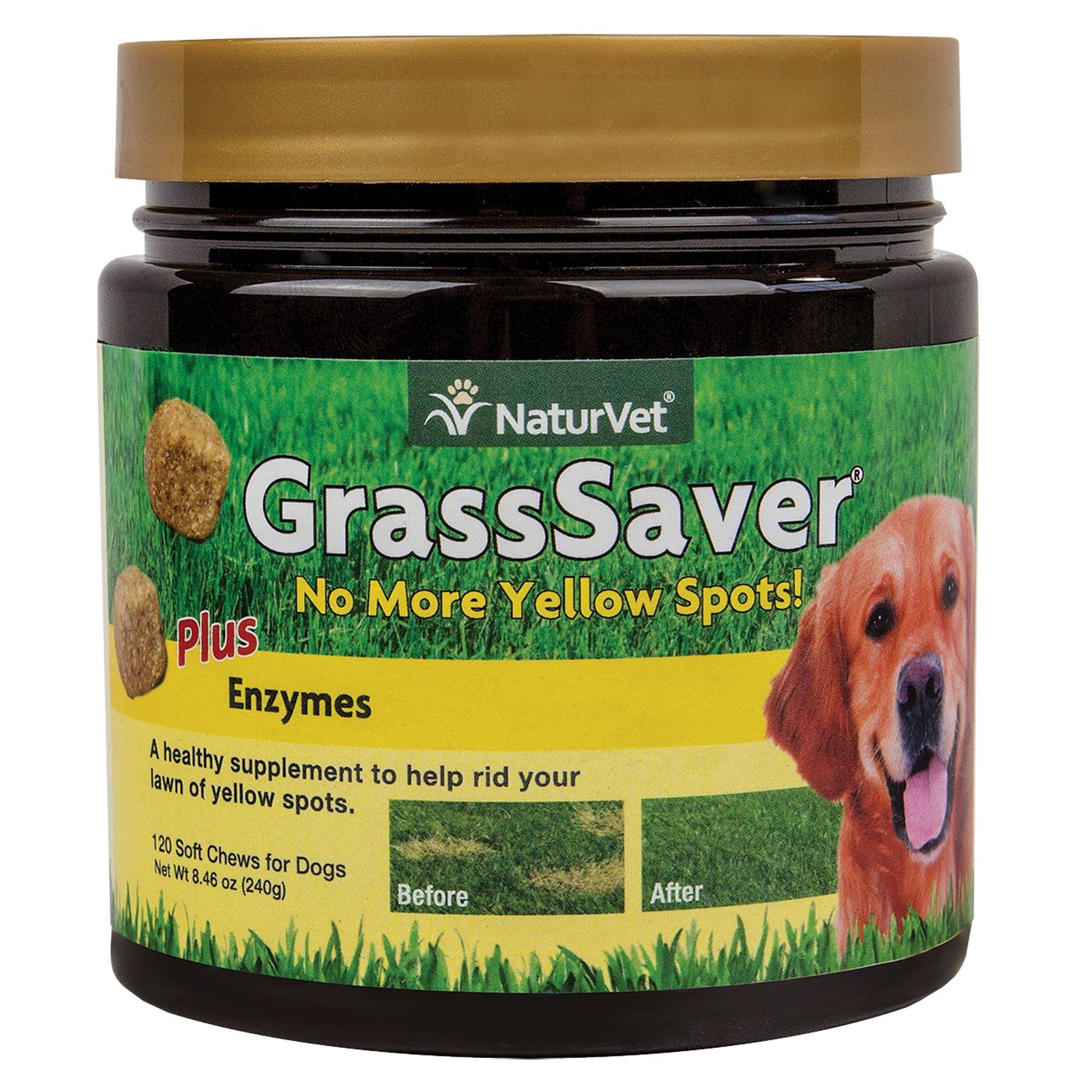 slide 1 of 1, NaturVet Grasssaver Soft Dog Chews, 120 ct; 8.46 oz