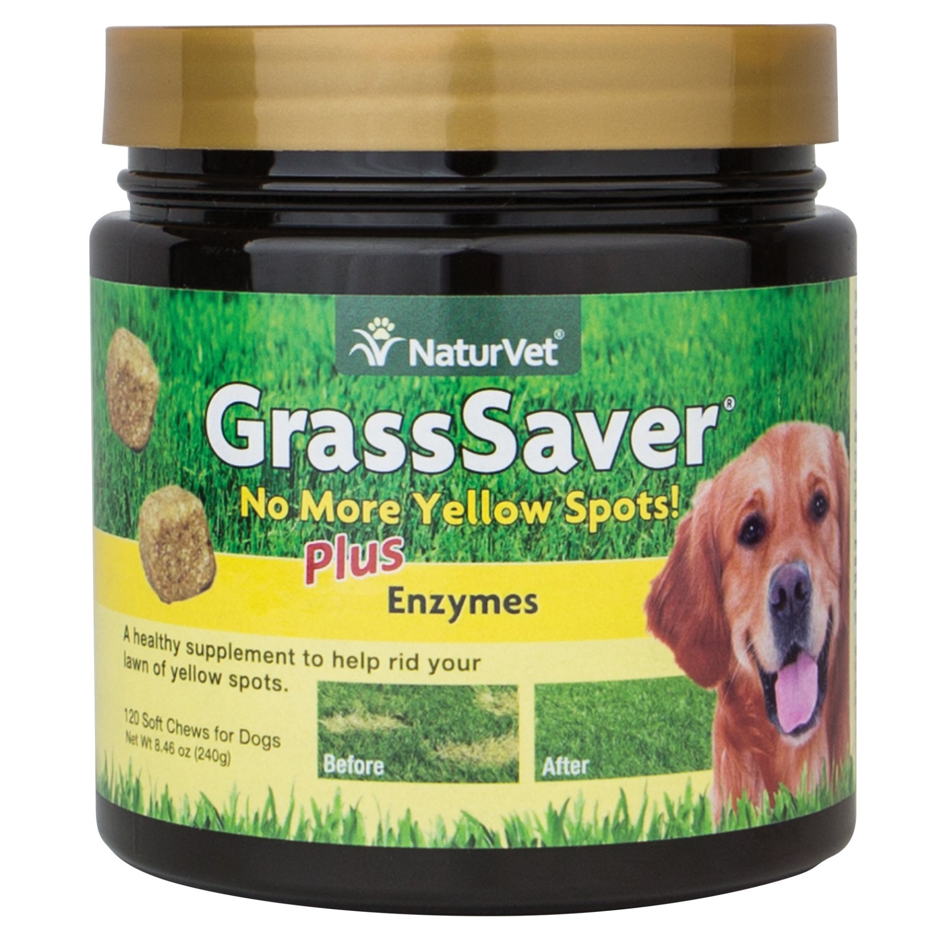 slide 1 of 1, NaturVet Grasssaver Soft Dog Chews, 120 ct; 8.46 oz