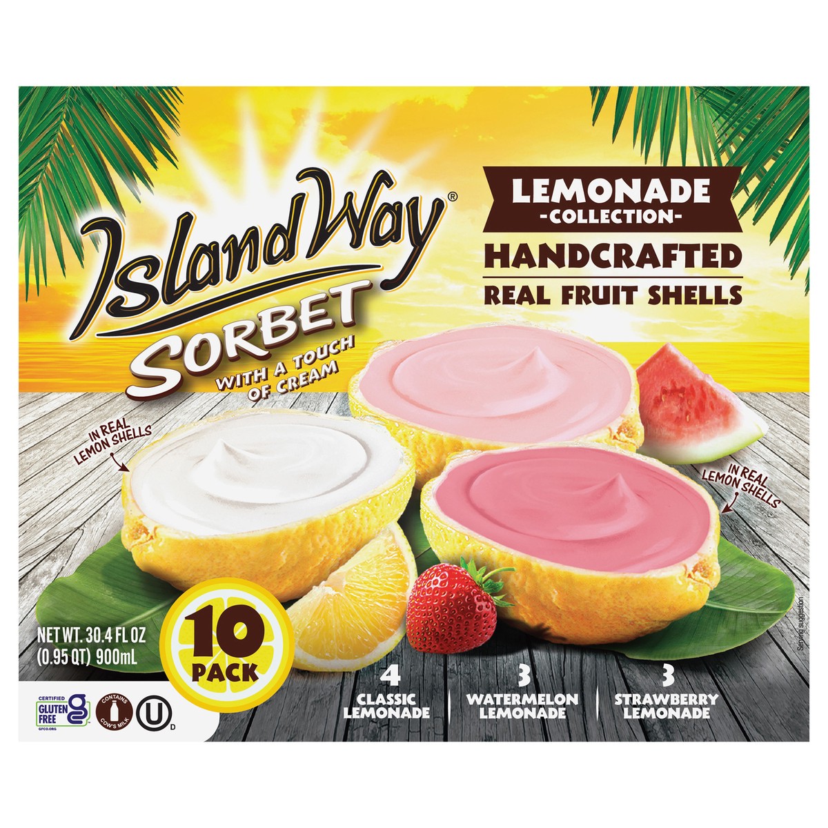 slide 2 of 2, Island Way Fruit Sorbets W/lemonade, 10 ct