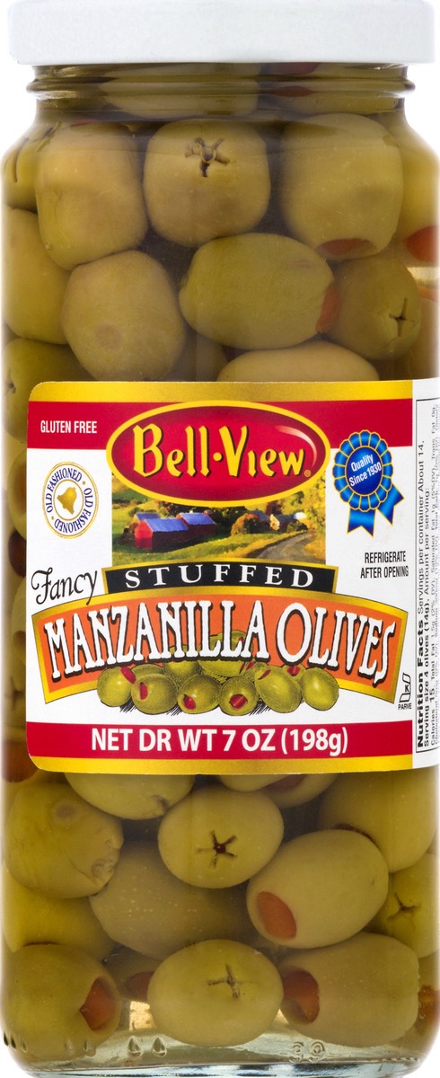 slide 1 of 13, Bell-View Fancy Stuffed Manzanilla Olives 7 oz, 7 oz