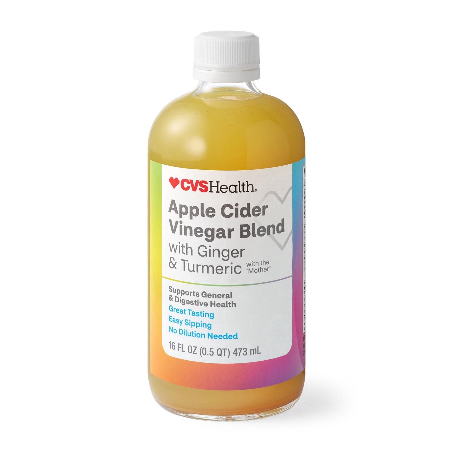 slide 1 of 3, Cvs Apple Cider Vinegar Blend With Ginger & Turmeric, 16 Oz, 16 oz