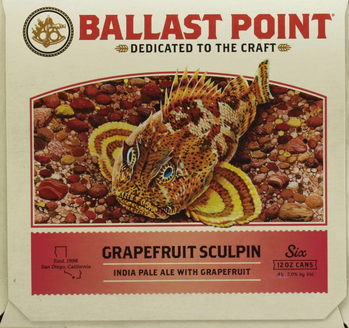 slide 3 of 6, Ballast Point Grapefruit Sculpin IPA, 6 ct; 12 fl oz