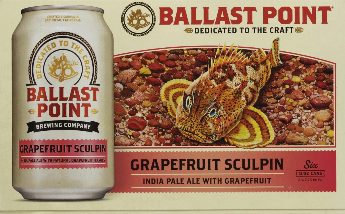 slide 6 of 6, Ballast Point Grapefruit Sculpin IPA, 6 ct; 12 fl oz