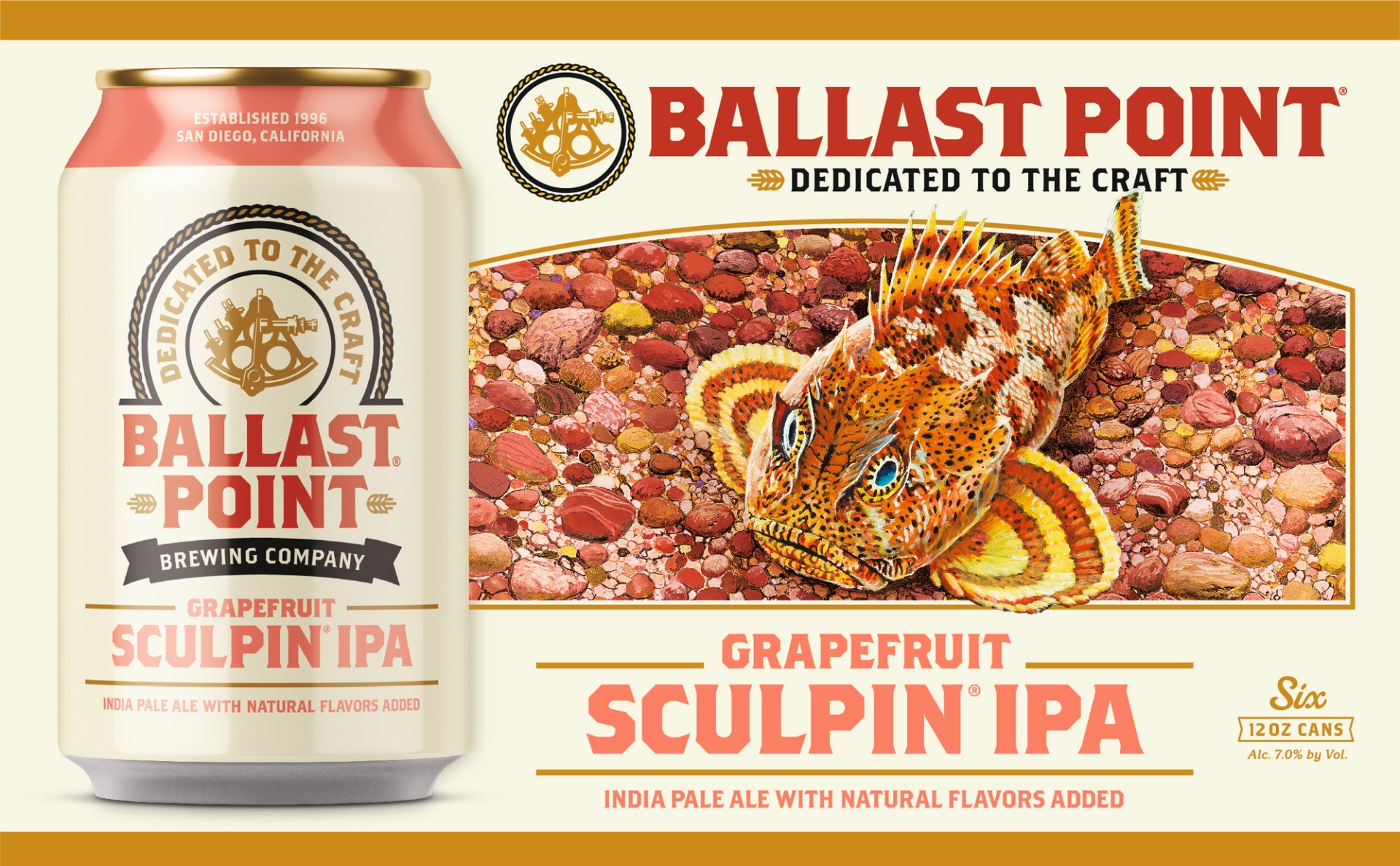 slide 1 of 6, Ballast Point Grapefruit Sculpin IPA, 6 ct; 12 fl oz