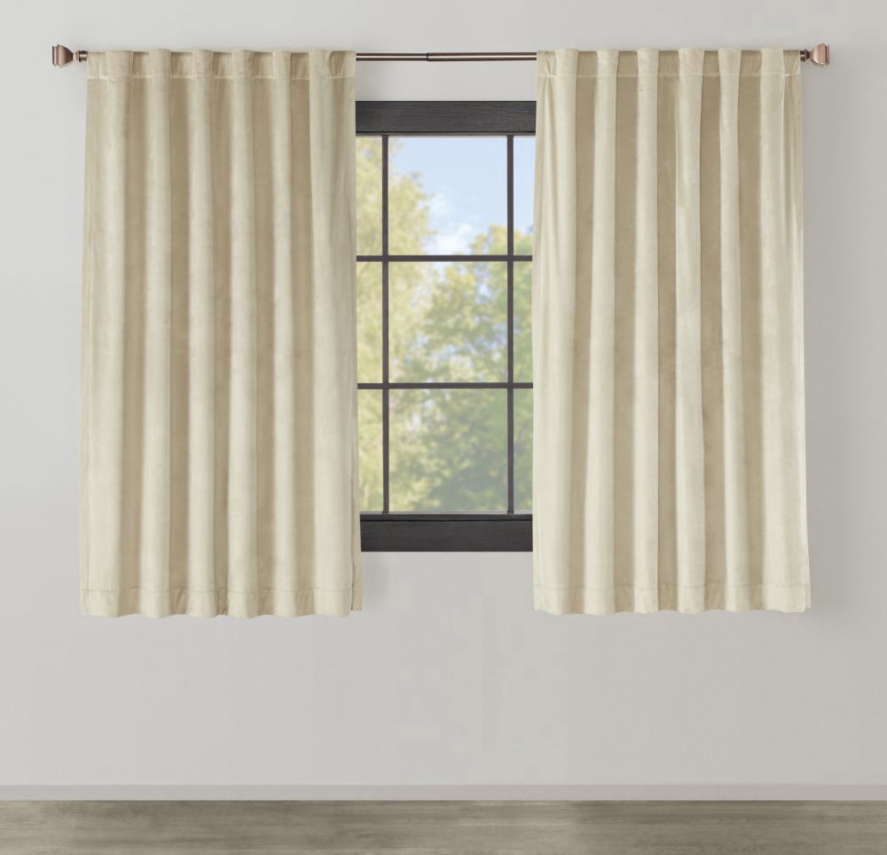slide 1 of 1, Modavari Home Fashions Carlisle Back Tab Blackout Single Window Panel - Tan, 52 x 63 in