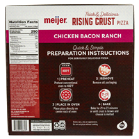 slide 19 of 29, Meijer Rising Crust Chicken Bacon Ranch Pizza, 27.15 oz