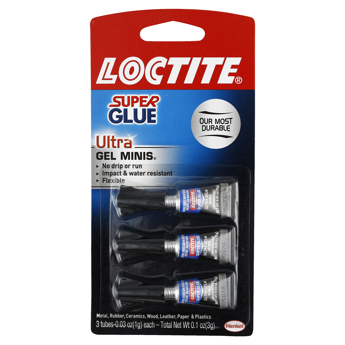 slide 1 of 5, Loctite Super Glue Ultra Gel Mini Tubes, 3 ct