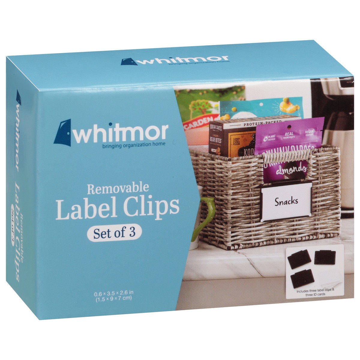 slide 8 of 9, Whitmor Removable Label Clips 3 ea, 3 ct