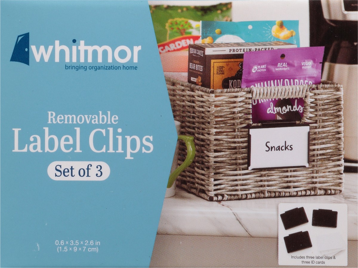 slide 7 of 9, Whitmor Removable Label Clips 3 ea, 3 ct