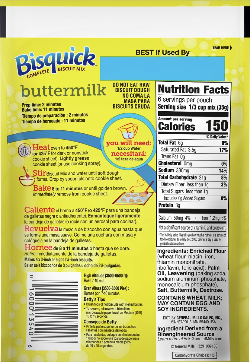 slide 7 of 9, Bisquick Betty Crocker Bisquick Complete Buttermilk Biscuit Mix, Just Add Water, 7.5 oz., 7.5 oz