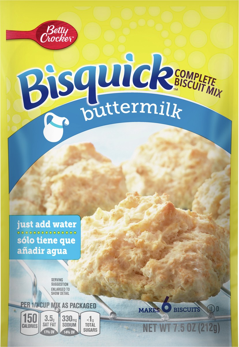 slide 9 of 9, Bisquick Betty Crocker Bisquick Complete Buttermilk Biscuit Mix, Just Add Water, 7.5 oz., 7.5 oz