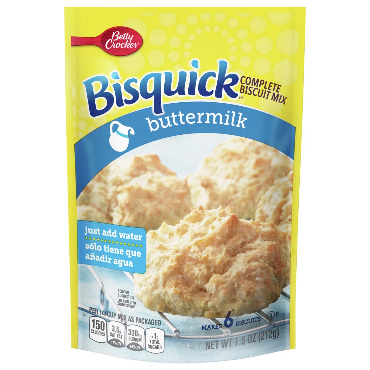 slide 1 of 9, Bisquick Betty Crocker Bisquick Complete Buttermilk Biscuit Mix, Just Add Water, 7.5 oz., 7.5 oz