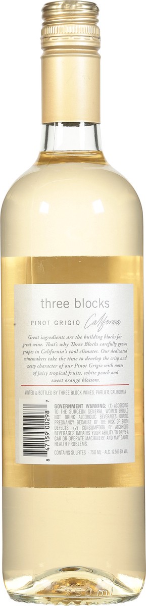slide 2 of 9, Three Blocks California Pinot Grigio 750 ml, 750 ml