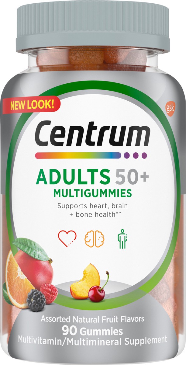 slide 1 of 1, Centrum Adults 50+ MultiGummies 90 ea, 90 ct