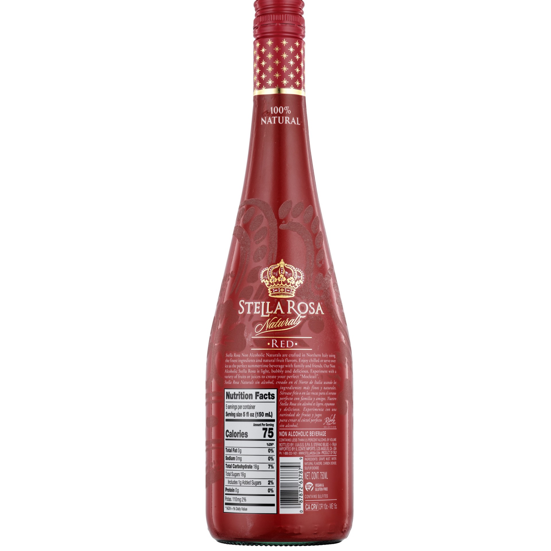 slide 2 of 9, Stella Rosa Naturals Red Non-Alcoholic Wine 750 ml, 750 ml