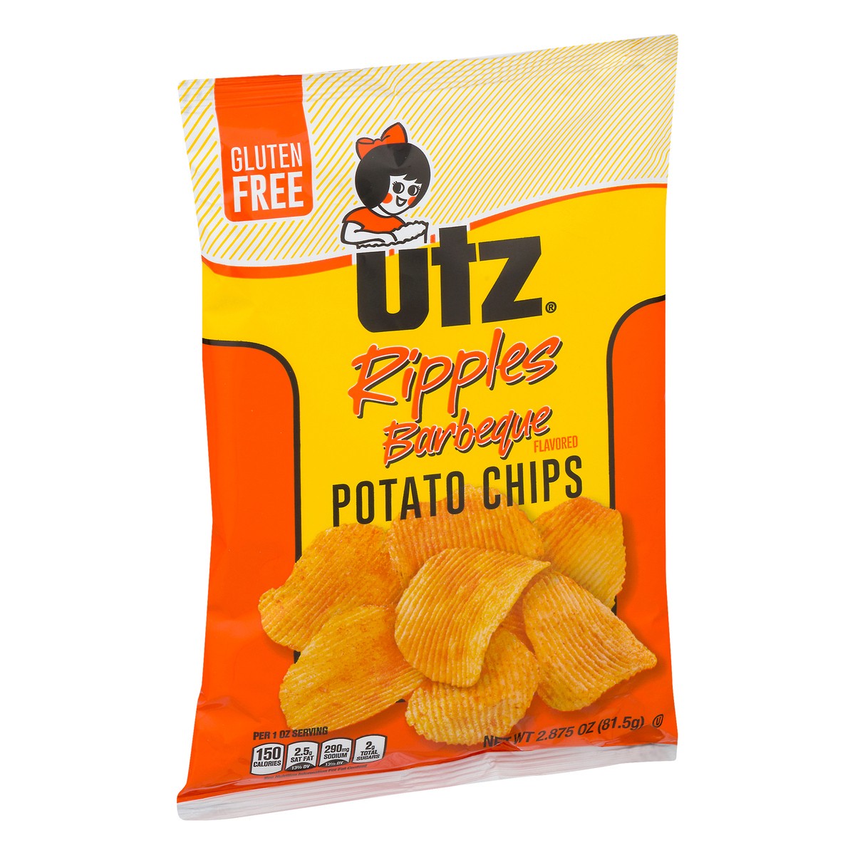 slide 2 of 9, Utz Ripples Barbeque Flavored Potato Chips 2.875 oz, 2.88 oz