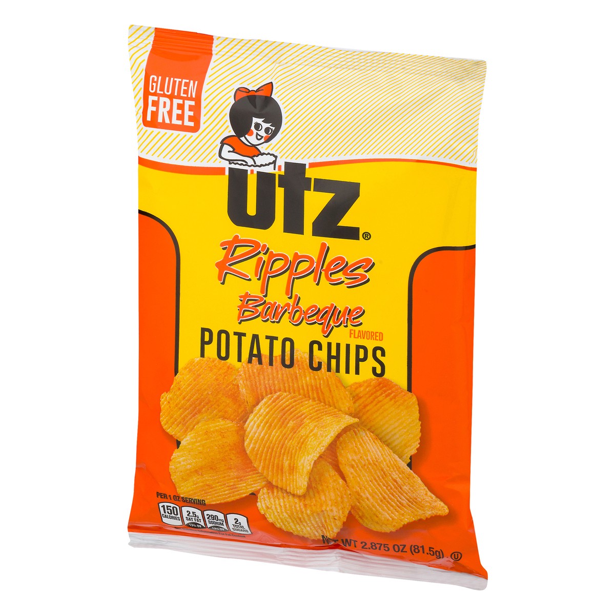 slide 3 of 9, Utz Ripples Barbeque Flavored Potato Chips 2.875 oz, 2.88 oz