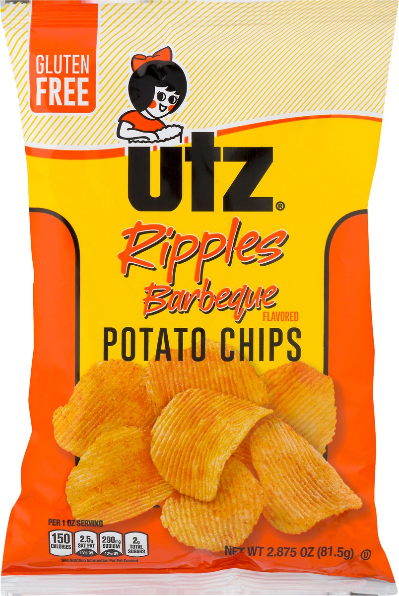 slide 6 of 9, Utz Ripples Barbeque Flavored Potato Chips 2.875 oz, 2.88 oz