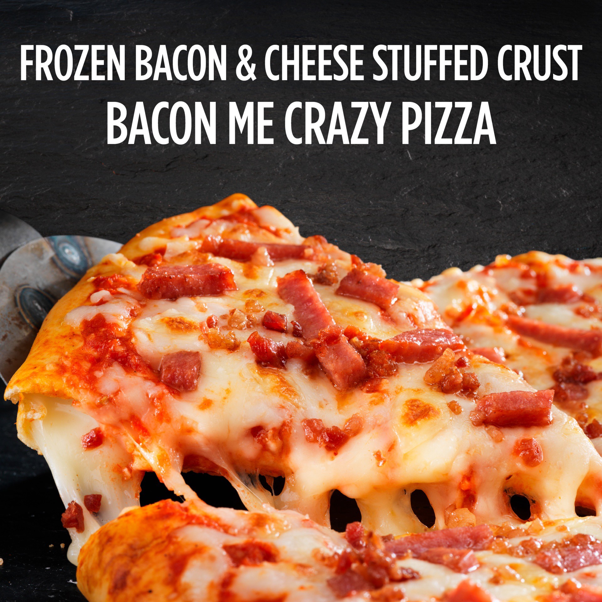 slide 6 of 7, DiGiorno Bacon & Cheese Stuffed Crust Bacon Me Crazy Pizza, 21.6 oz