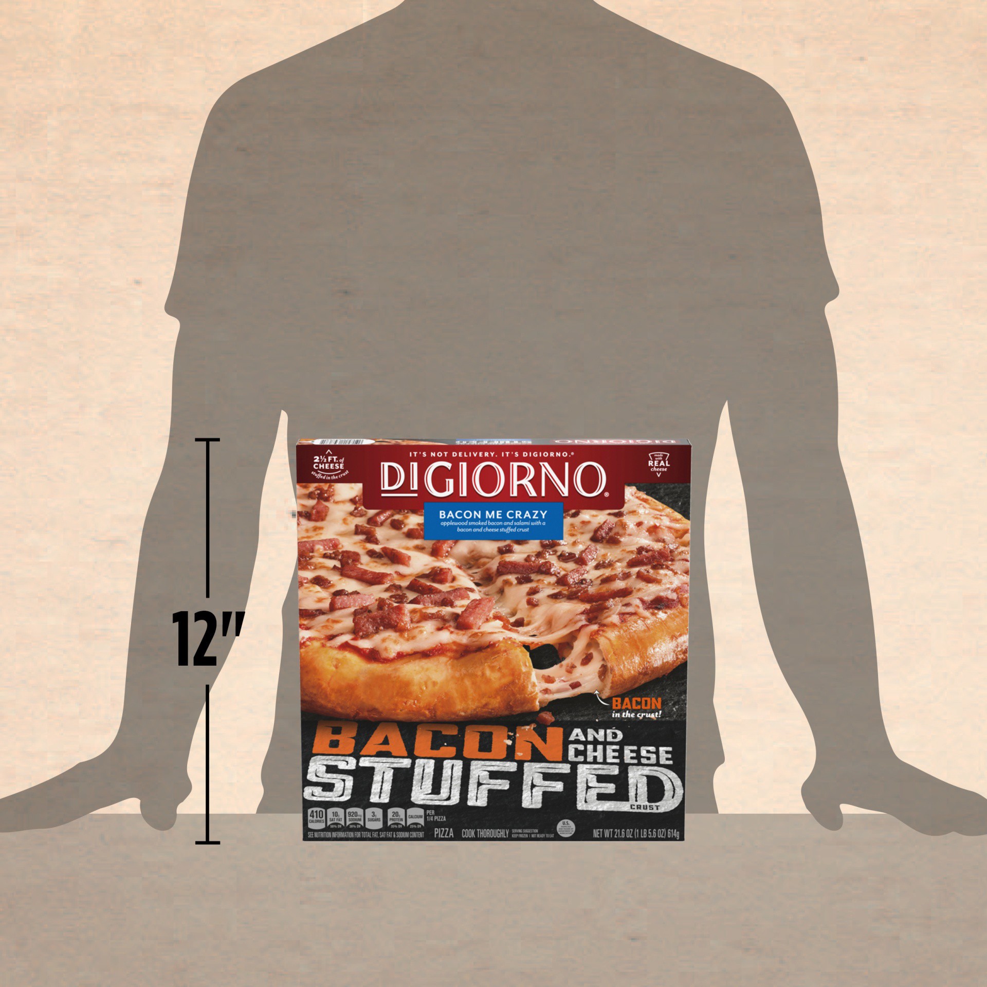 slide 7 of 7, DiGiorno Bacon & Cheese Stuffed Crust Bacon Me Crazy Pizza, 21.6 oz