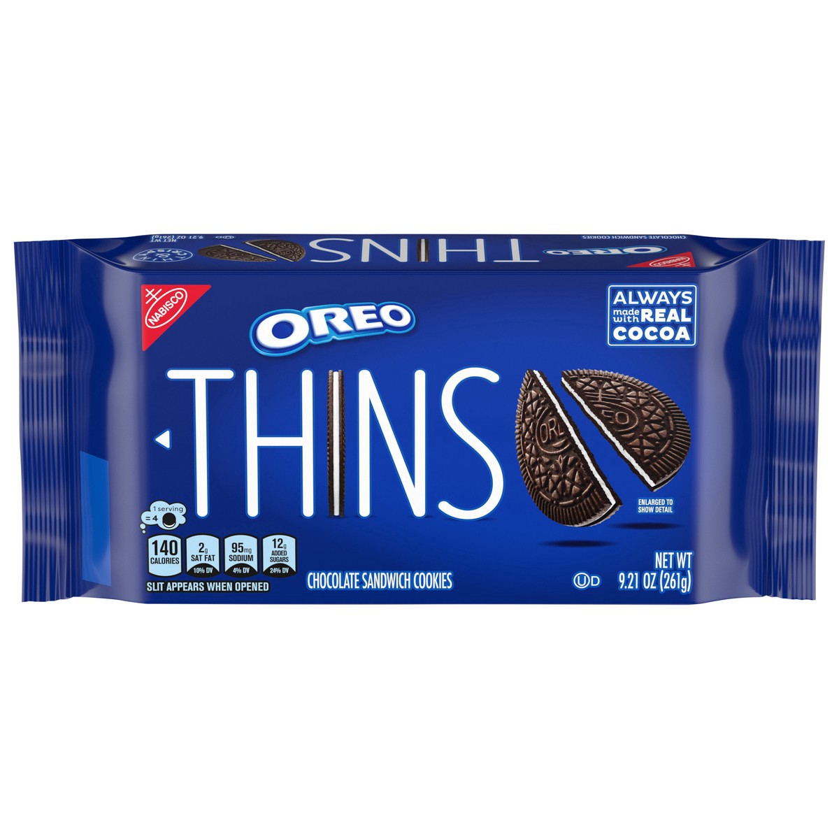 slide 9 of 14, OREO Thins Chocolate Sandwich Cookies, 9.21 oz, 9.21 oz