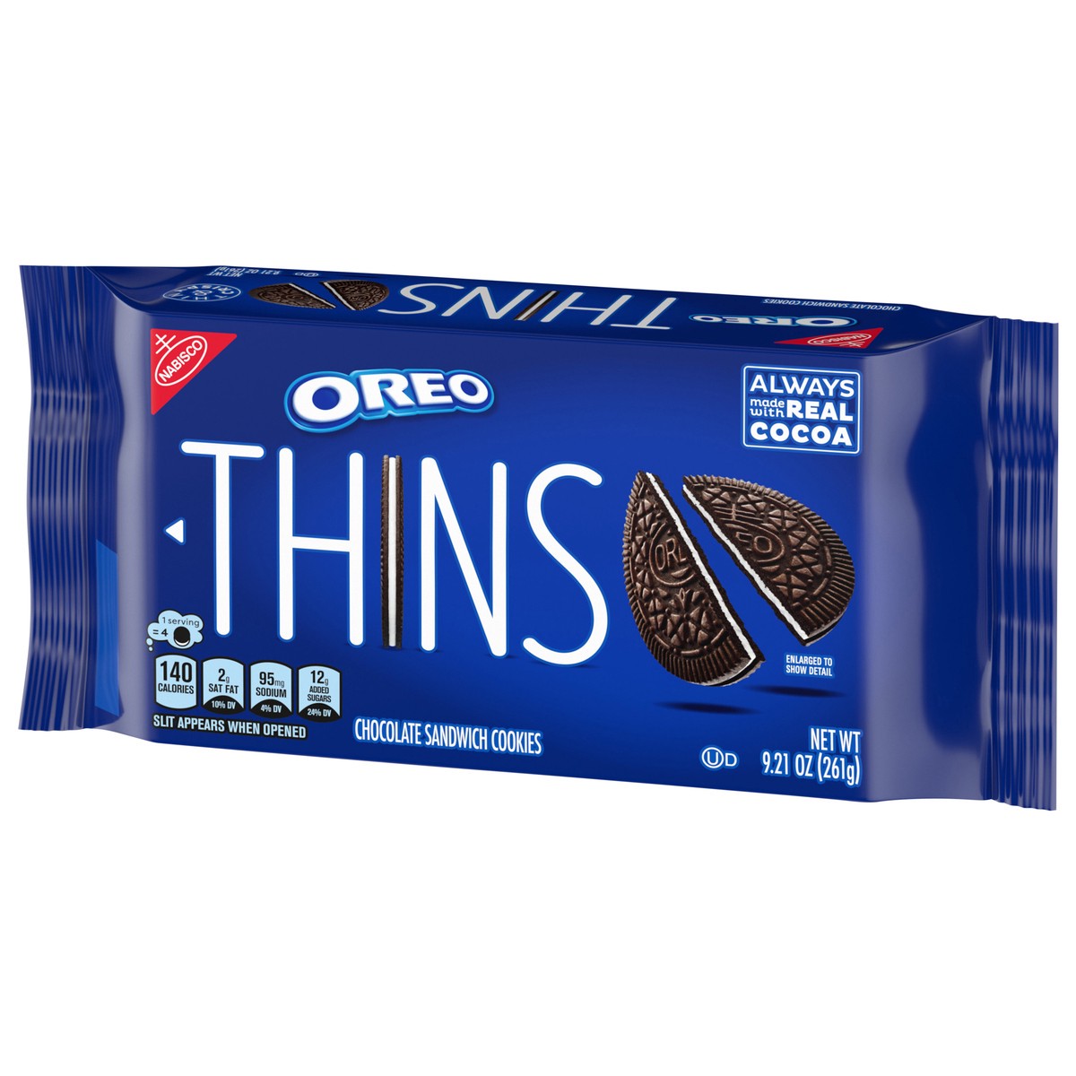 slide 4 of 14, OREO Thins Chocolate Sandwich Cookies, 9.21 oz, 9.21 oz