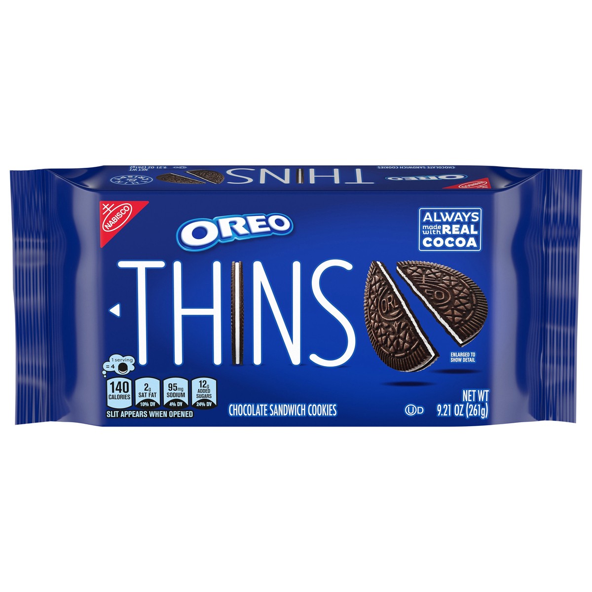 slide 1 of 14, OREO Thins Chocolate Sandwich Cookies, 9.21 oz, 9.21 oz