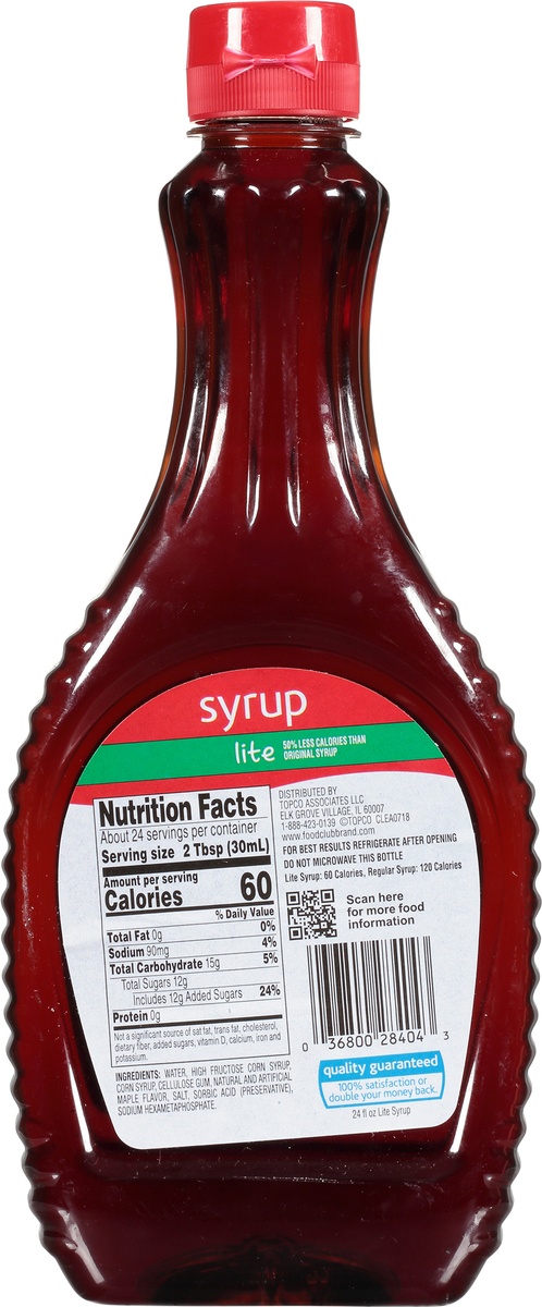slide 10 of 11, Food Club Syrup - Lite, 24 fl oz