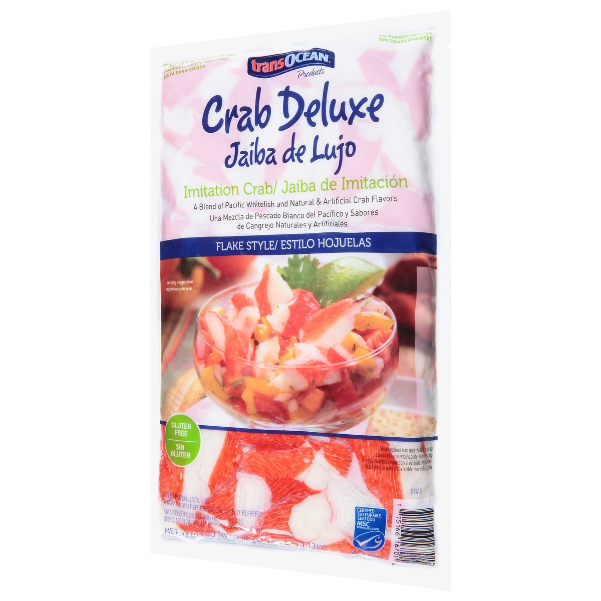 slide 4 of 4, Crab Deluxe Imitation Crab Flake - 40 OZ, 40 oz