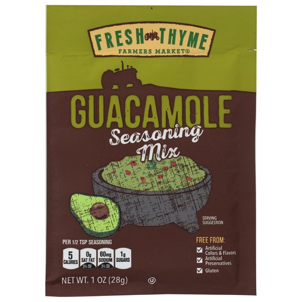 slide 1 of 1, Fresh Thyme Guacamole Seasoning Mix, 1 oz