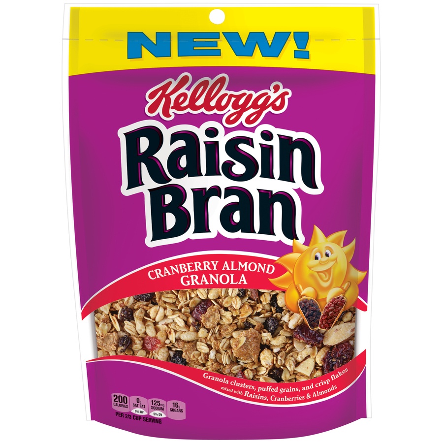 slide 1 of 6, Kellogg's Raisin Bran Cranberry Almond Granola, 10.5 oz