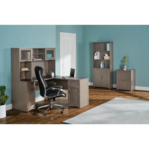 slide 4 of 10, Realspace Magellan 59""W L-Shape Corner Desk, Gray, 1 ct
