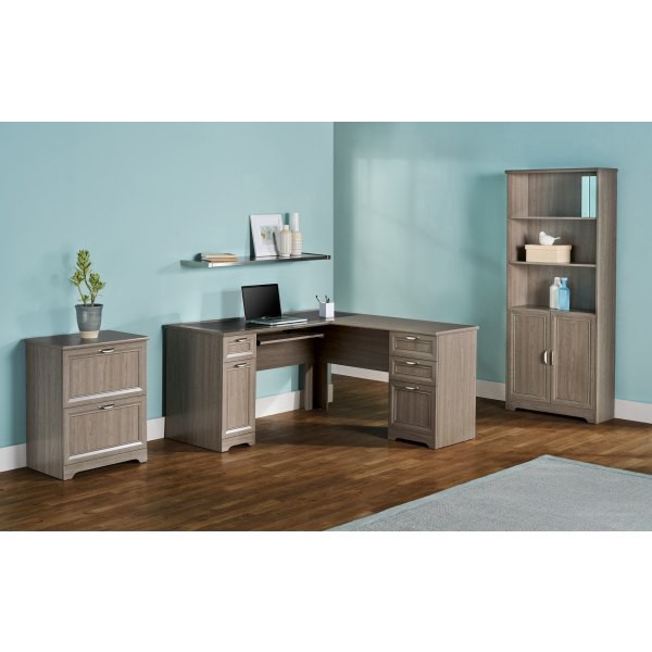 slide 2 of 10, Realspace Magellan 59""W L-Shape Corner Desk, Gray, 1 ct
