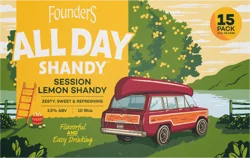 Founders Brewing Co. Beer, Session Lemon Shandy, All Day Shandy, 15 Pack