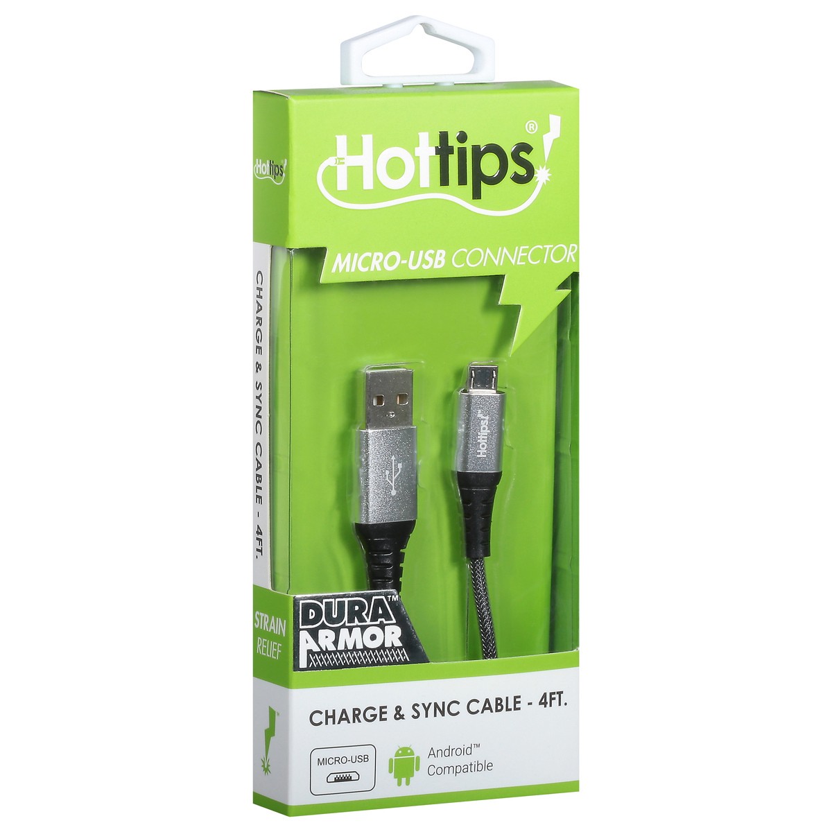 slide 6 of 11, Hottips! Micro-USB Connector 4 Feet Charge & Sync Cable 1 ea, 1 ct