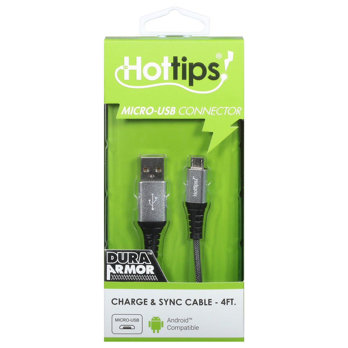 slide 8 of 11, Hottips! Micro-USB Connector 4 Feet Charge & Sync Cable 1 ea, 1 ct