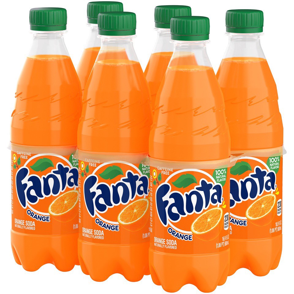 slide 5 of 25, Fanta Orange Soda Bottles, 6 ct; 16.9 oz