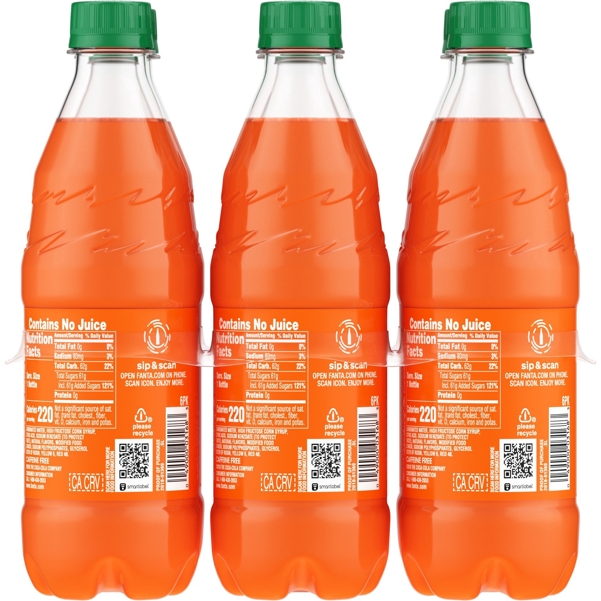 slide 9 of 25, Fanta Orange Soda Bottles, 6 ct; 16.9 oz