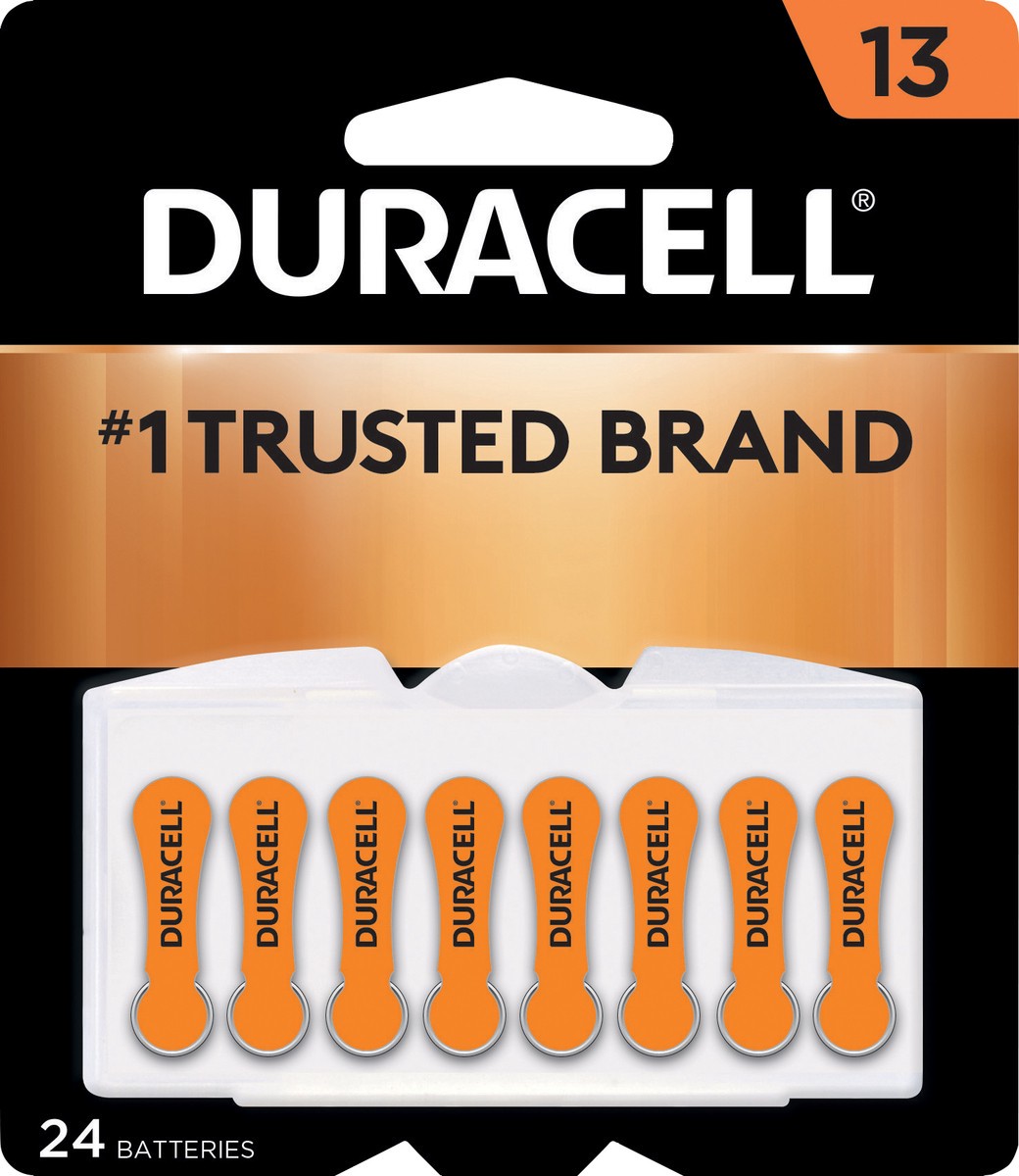 slide 7 of 7, Duracell Hearing Aid Batteries, Size 13, 24 Ct, 24 pk