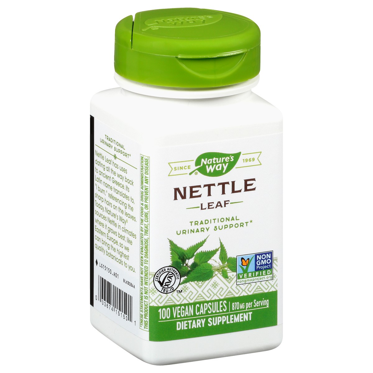 slide 9 of 9, Nature's Way Nettle Leaf, 870 mg per serving, Non-GMO Project, 100 Vcaps, 100 ct