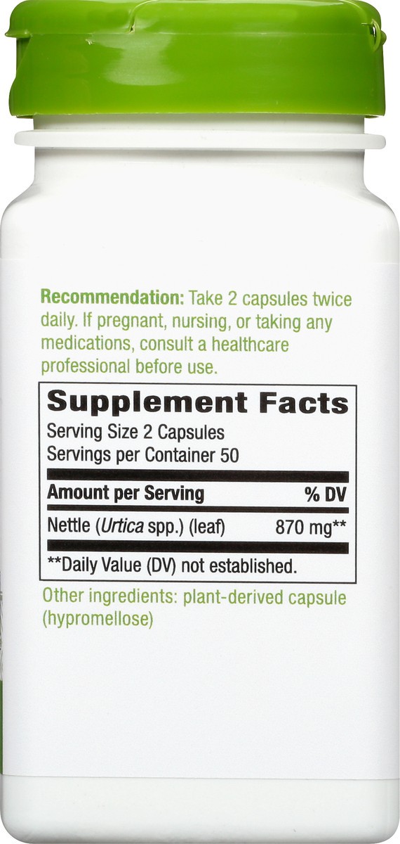 slide 7 of 9, Nature's Way Nettle Leaf, 870 mg per serving, Non-GMO Project, 100 Vcaps, 100 ct