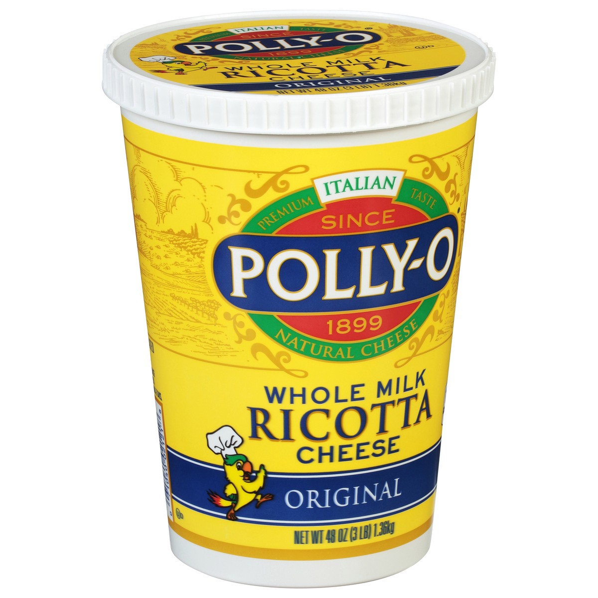 slide 8 of 11, Polly-O Original Ricotta Cheese with Whole Milk, 48 oz Tub, 48 oz