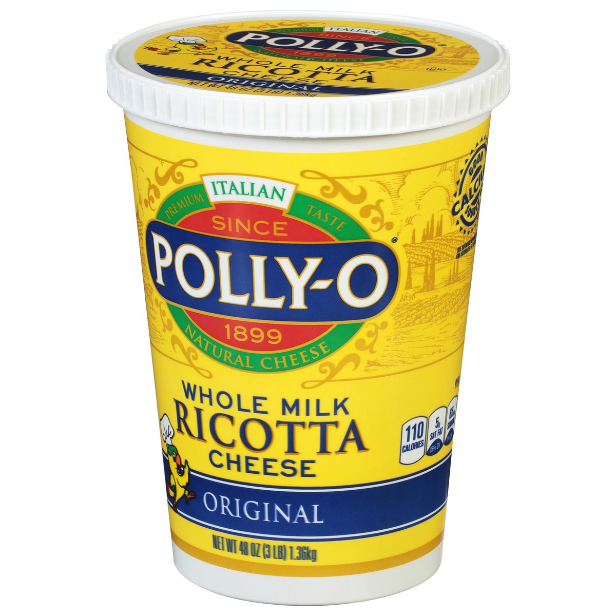 slide 11 of 11, Polly-O Original Ricotta Cheese with Whole Milk, 48 oz Tub, 48 oz