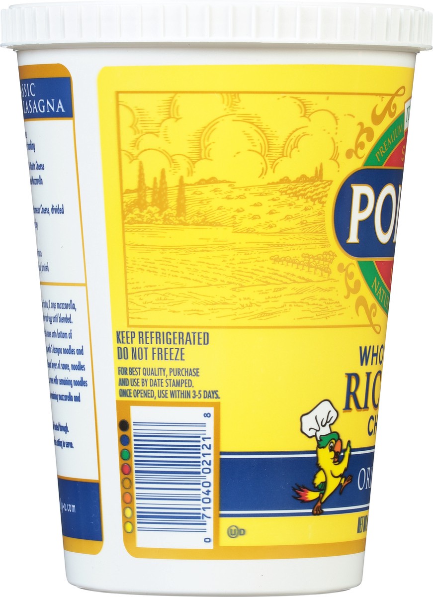 slide 5 of 11, Polly-O Original Ricotta Cheese with Whole Milk, 48 oz Tub, 48 oz